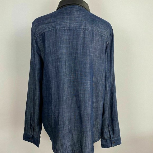 Calvin Klein Mens Blue Denim Retro Shirt Size L - Picture 6 of 9